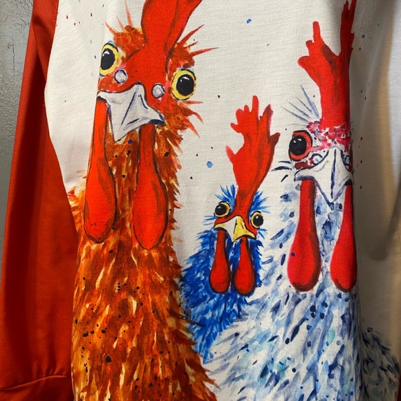 NO LABEL Funny Chicken Baseball Style T-Shirt - Picture 11 of 16